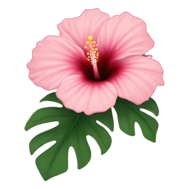 blush pink hibiscus flower sticker