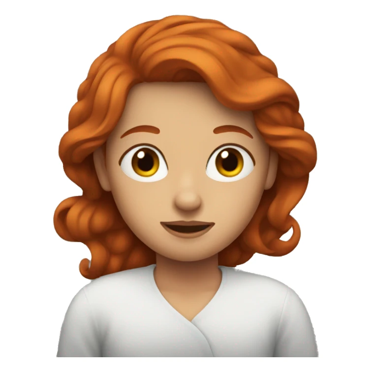 Redhead in bed sticker