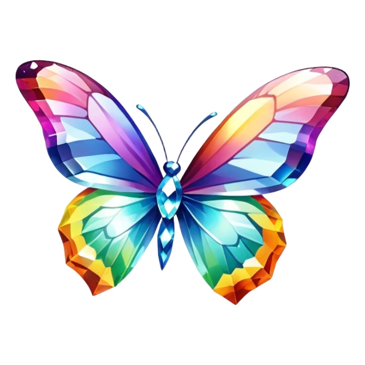 Rainbow-Diamond-Gem-Butterfly-Crystal-Fly sticker