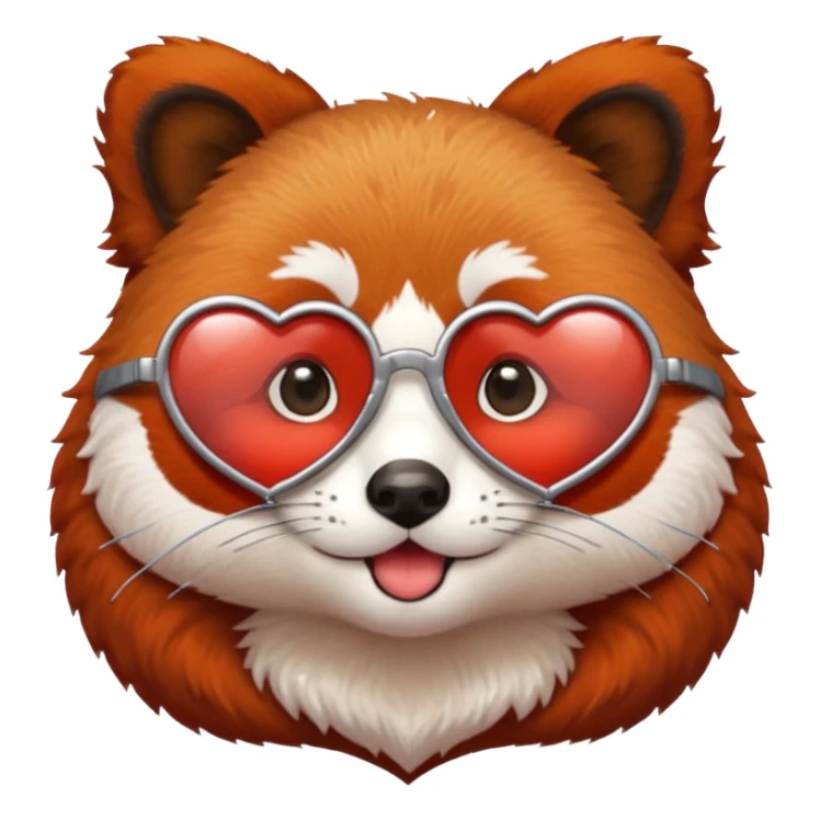 red Panda with heart glasses sticker