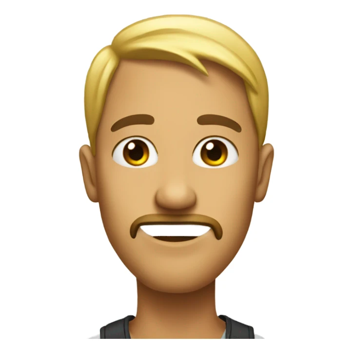 A long shaped human with a duck face sticker