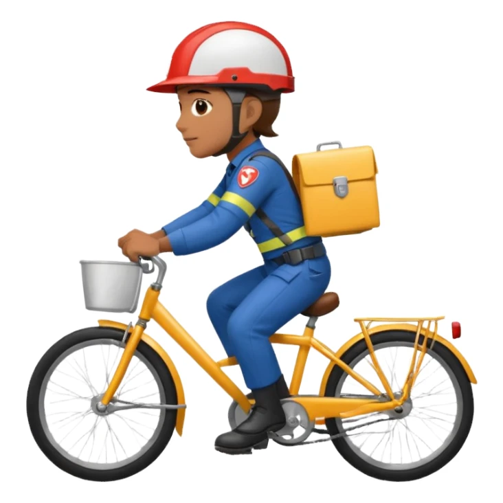 postal courier on bike  sticker