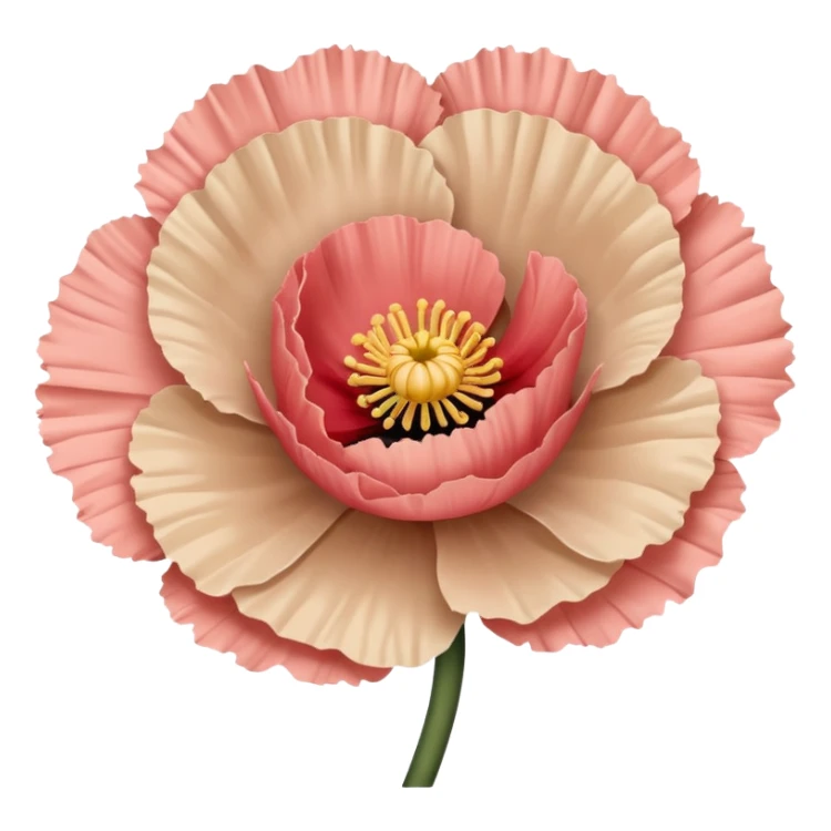 Carnation poppy beige light rose sticker