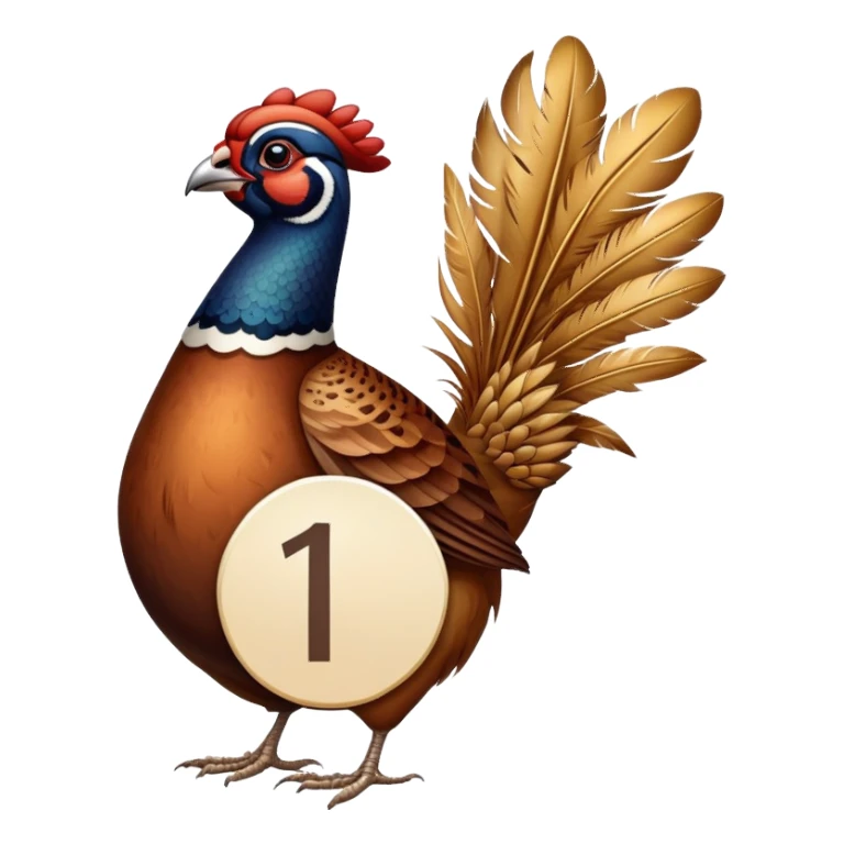 pheasant holding number 1 sign sticker