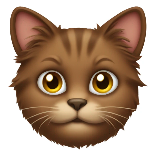 fuzzy brown cat sticker