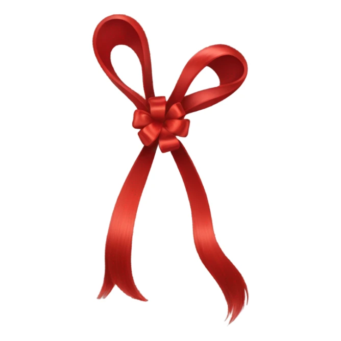 red open hair from behind with a red bow sticker