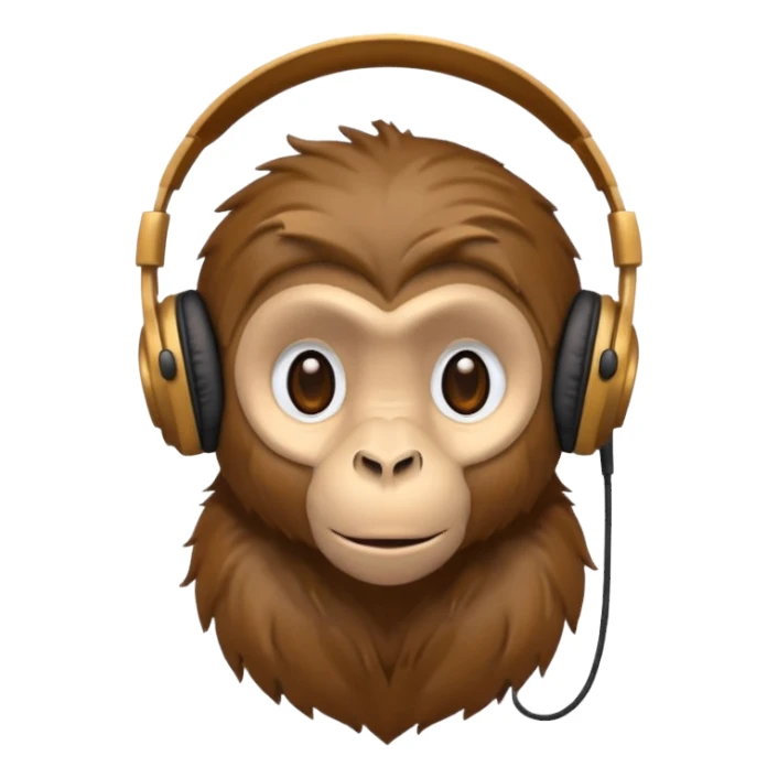 Kulaklıklı maymun sticker