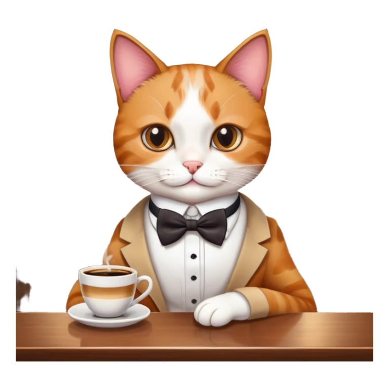 Cat With coffee in bar sticker
