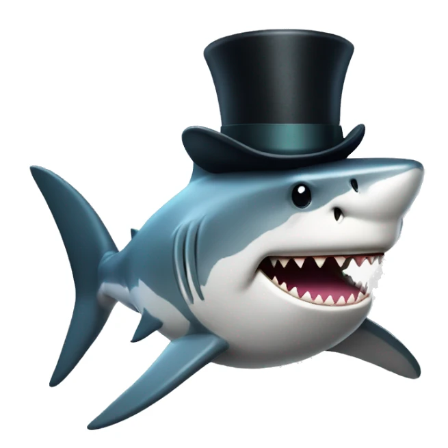 Shark with a top hat sticker