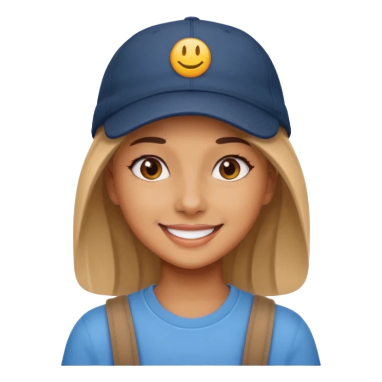 Niña bonita con gorra sticker