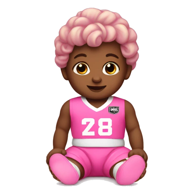  infant wearing pink messie jersey sticker