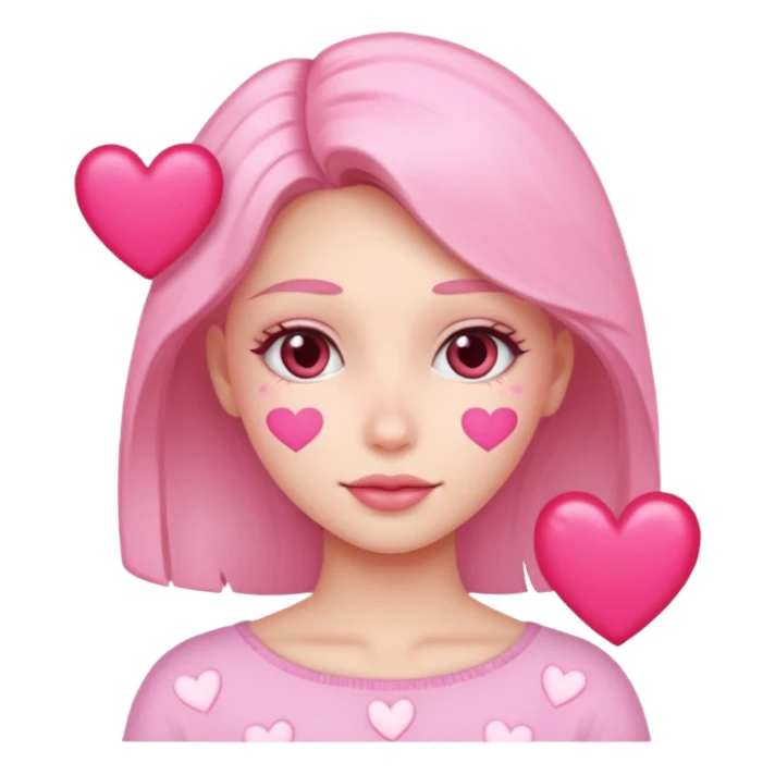 mujer con corazones rosas sticker
