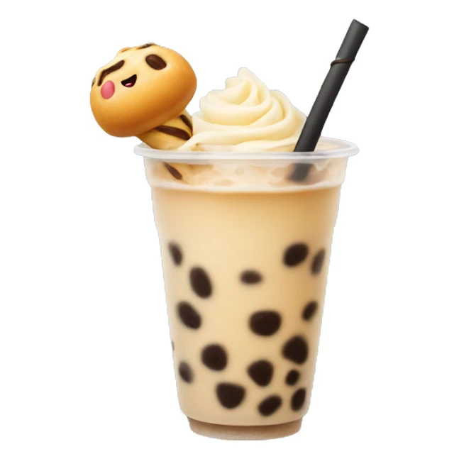 Boba tea with pastry  sticker