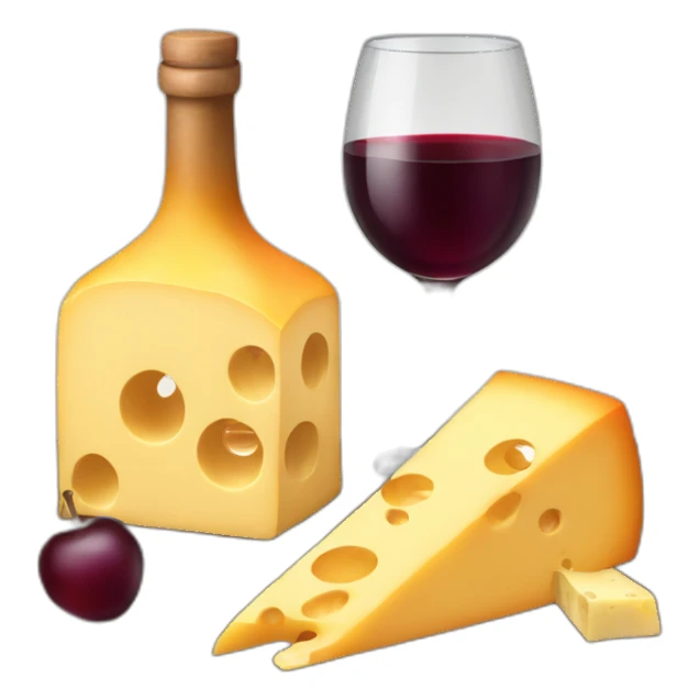 red wine and cheese sticker