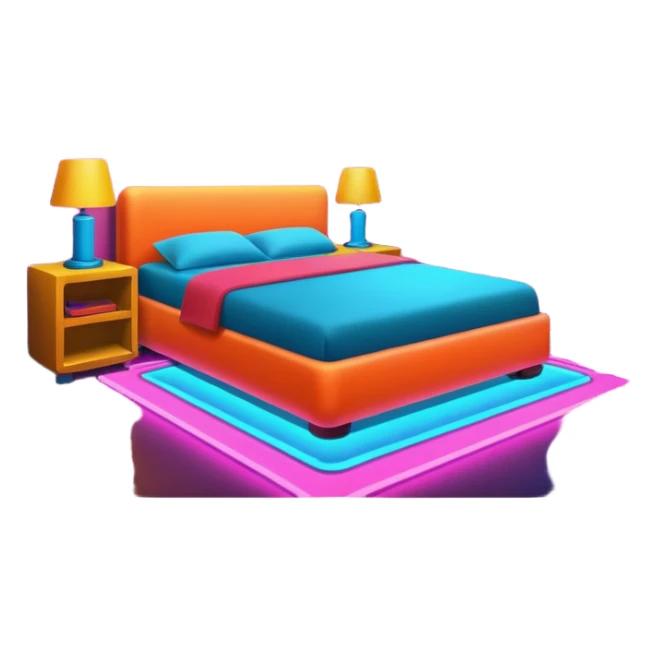 room decorated with neon lights sticker