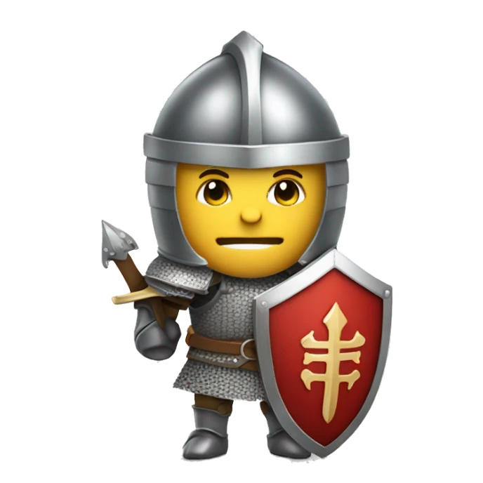 knight in armor wielding sword and shield sticker
