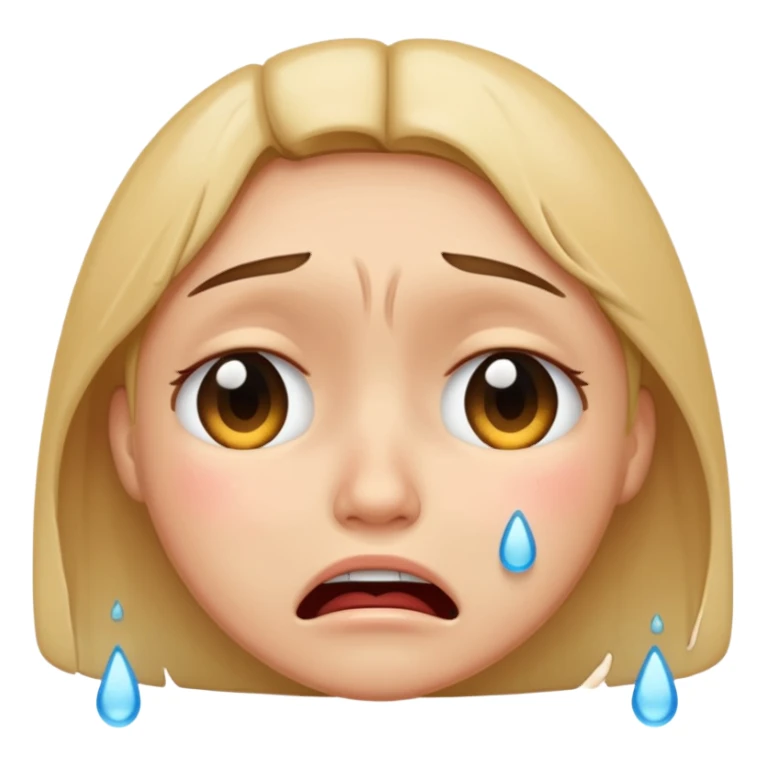 crying face emoji, expressive and clear sticker