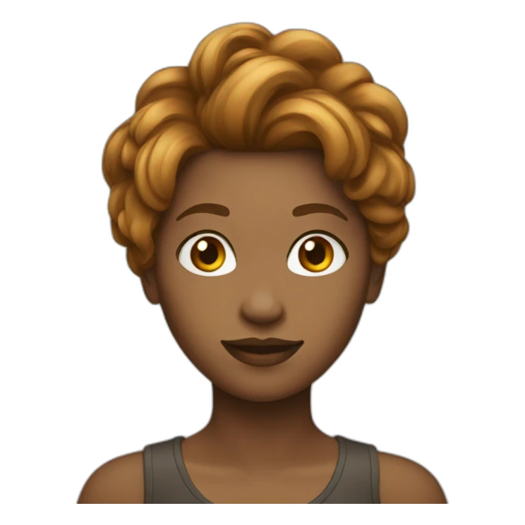 femme cheveux chatain sticker