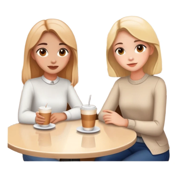 girls, sitting in cafe  sticker