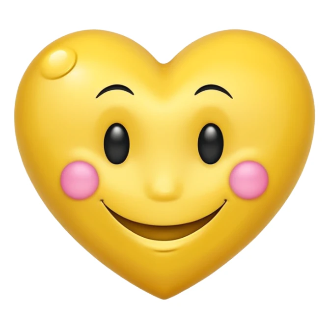 yellow heart with a smiley face sticker