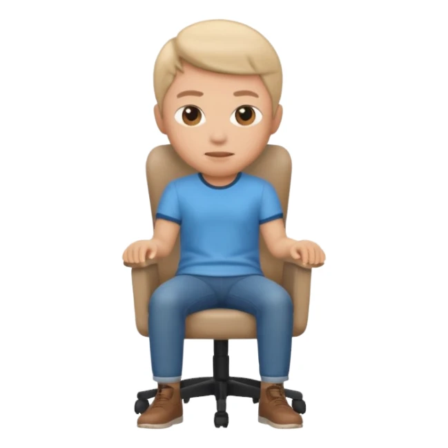 Memoji sitting on a chair from behind sticker