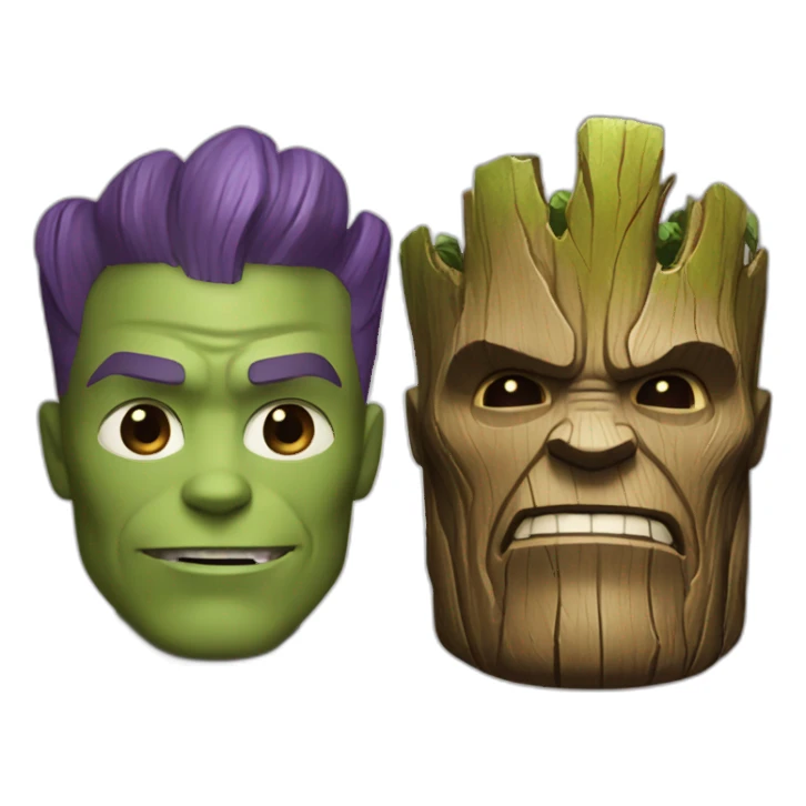 Thanos and groot sticker