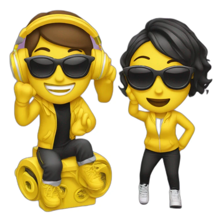 DJ and DJane yellow sticker