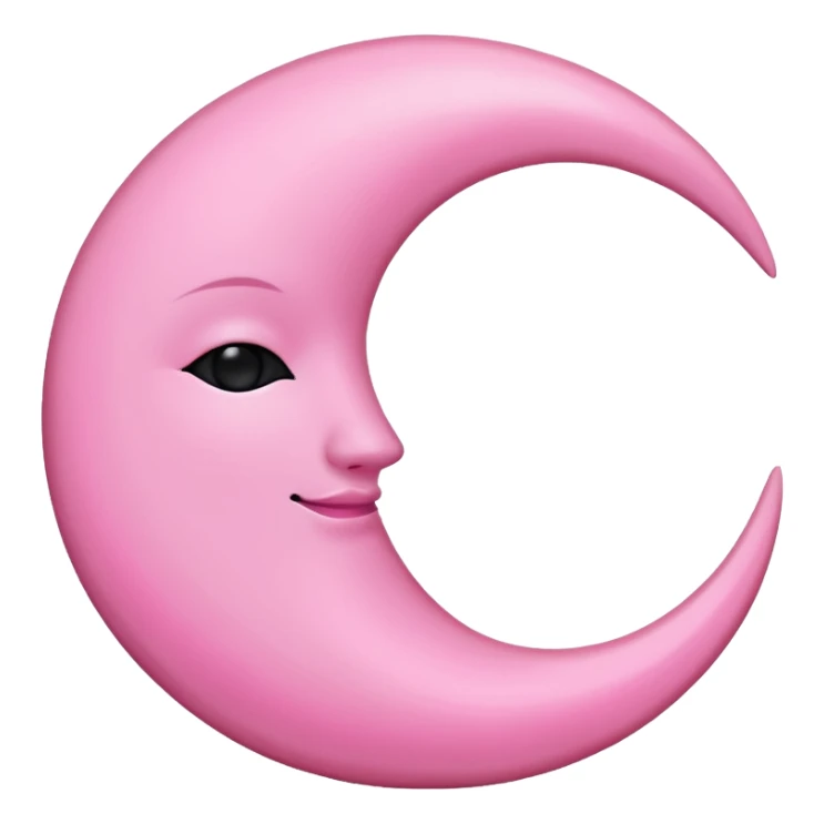 Pink crescent moon with no face sticker
