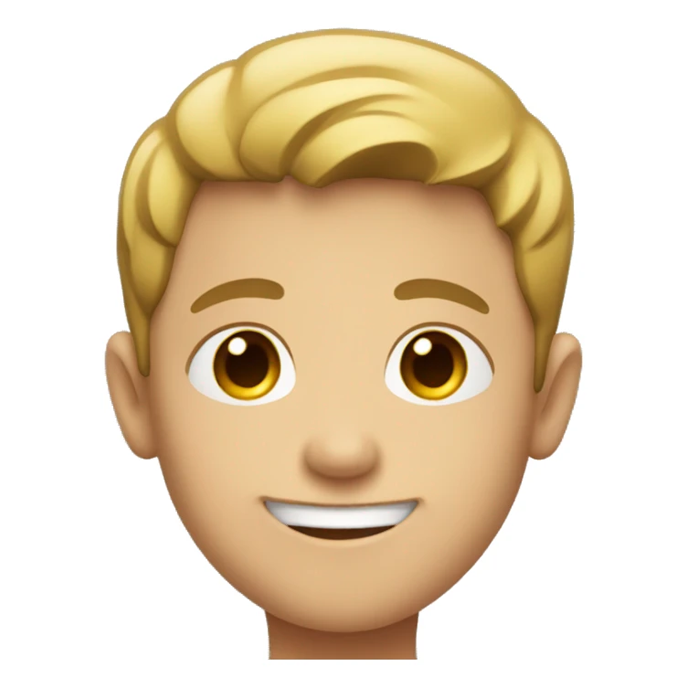 smiling boy with red shirt sticker