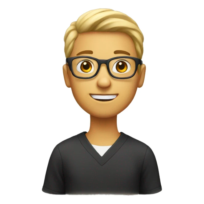 A student with spectacle sticker