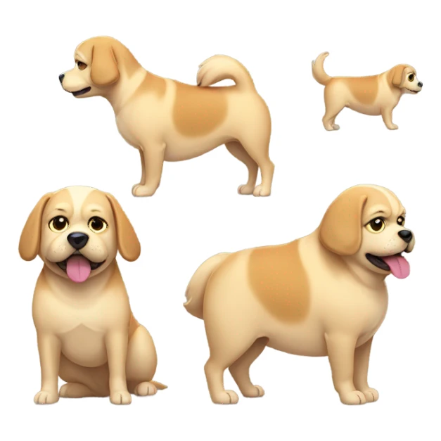 Fully body fat dog sticker