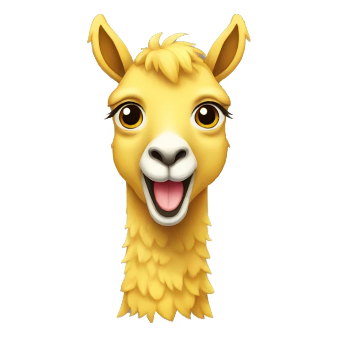 adorable yellow smiling llama sticker