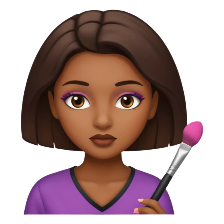 Una niña morena maquillandose sticker