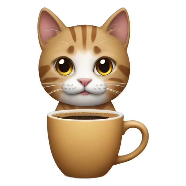 Cat with coffee sticker