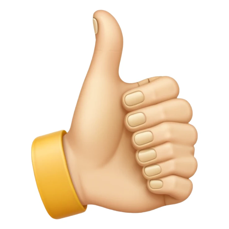 thumbs up emoij extra long thumb sticker
