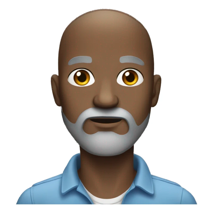 Black bald man with big grey beard concerned  sticker