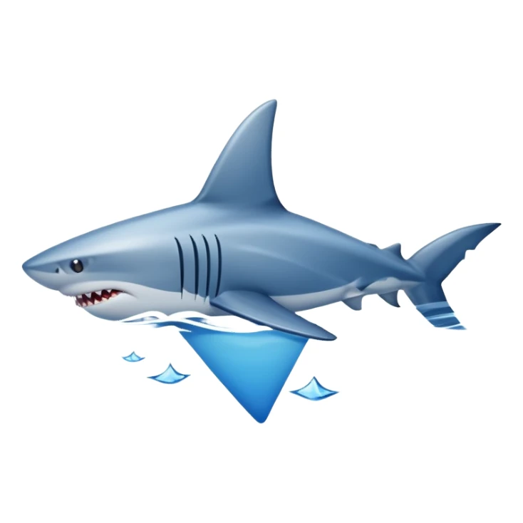 shark fin poking out above water sticker