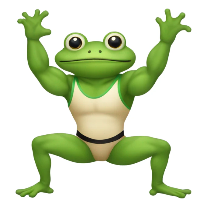 A frog as a wrestler  sticker