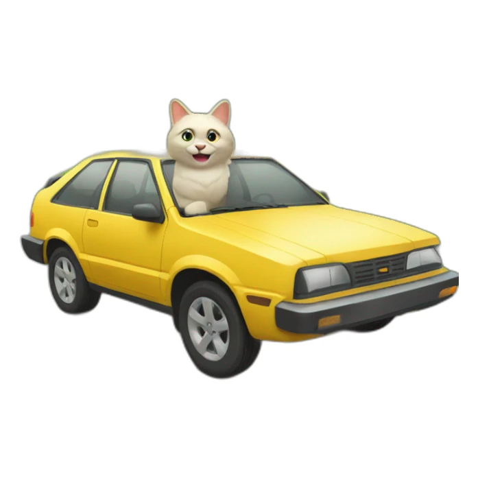 Chat dans une voiture sticker