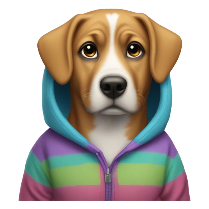 Dog with hoodie  sticker