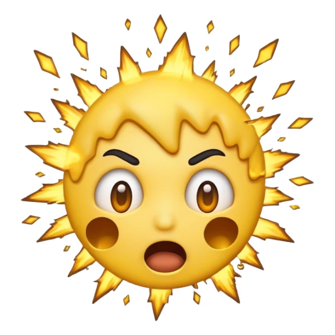 сделай стикер в стиле телеграм для смайлика "🤯". без обводки и с прозрачным фоном sticker