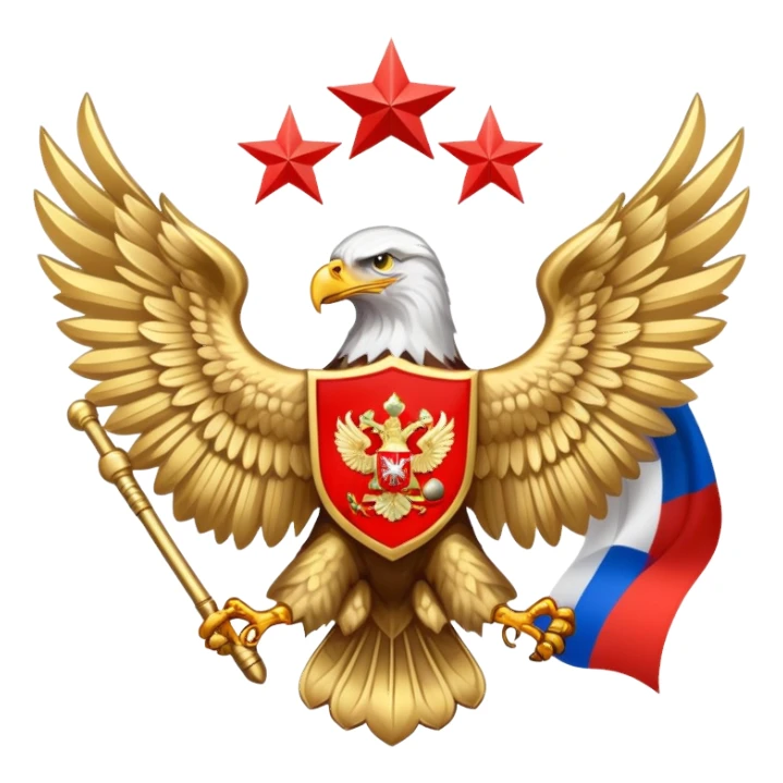 Russian flag, eagle and russian mafia star sticker
