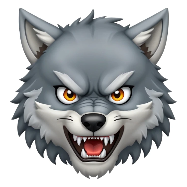 grunting face with wolf ears  sticker
