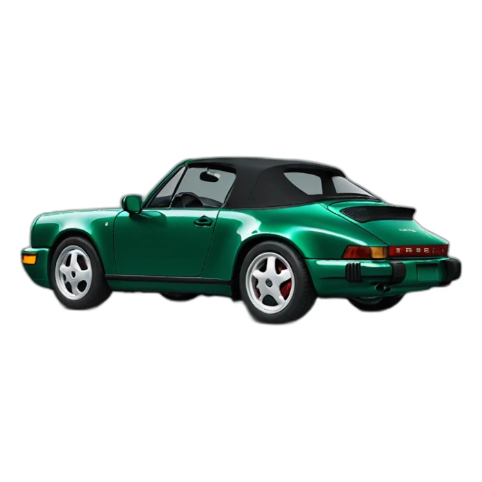 dark green Porsche 964 convertible sticker