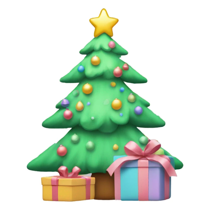 Pastel christmas tree with presents sticker
