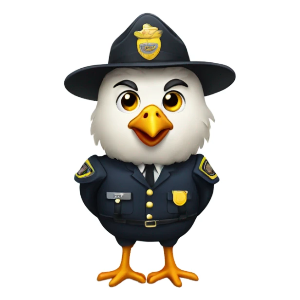Chicken as a policeman sticker