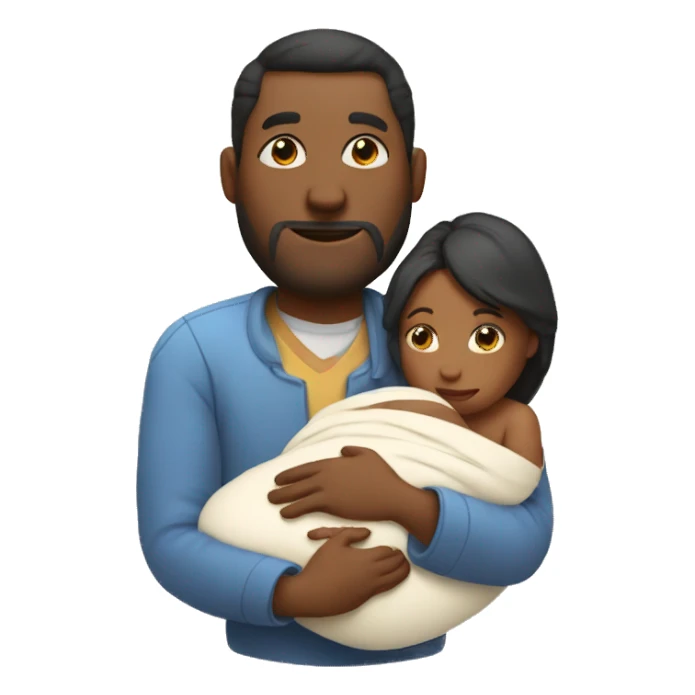 dad mom and newborn sticker