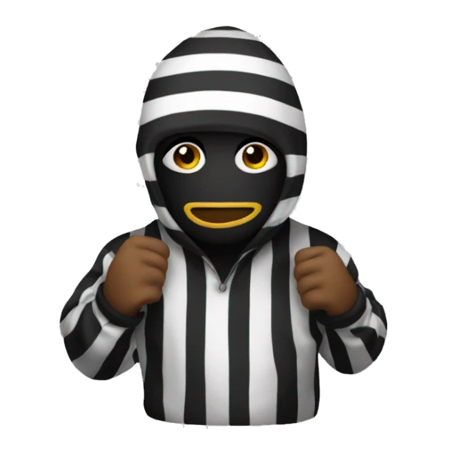robber emoji with striped jumper sticker