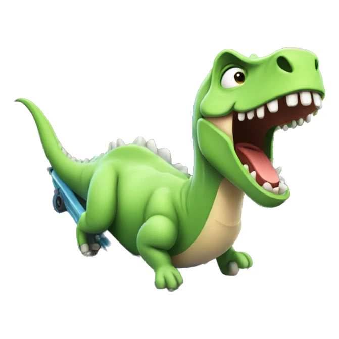 Dino on a roller coaster  sticker