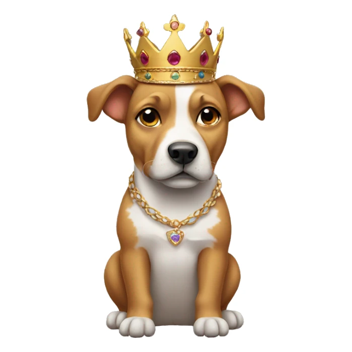 Dog wearing a crown sticker